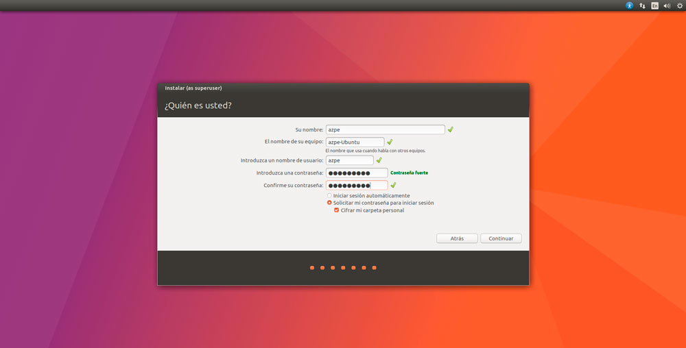 Ubuntu 17.04 datos usuario