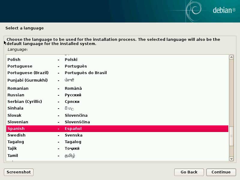 Debian idiomas