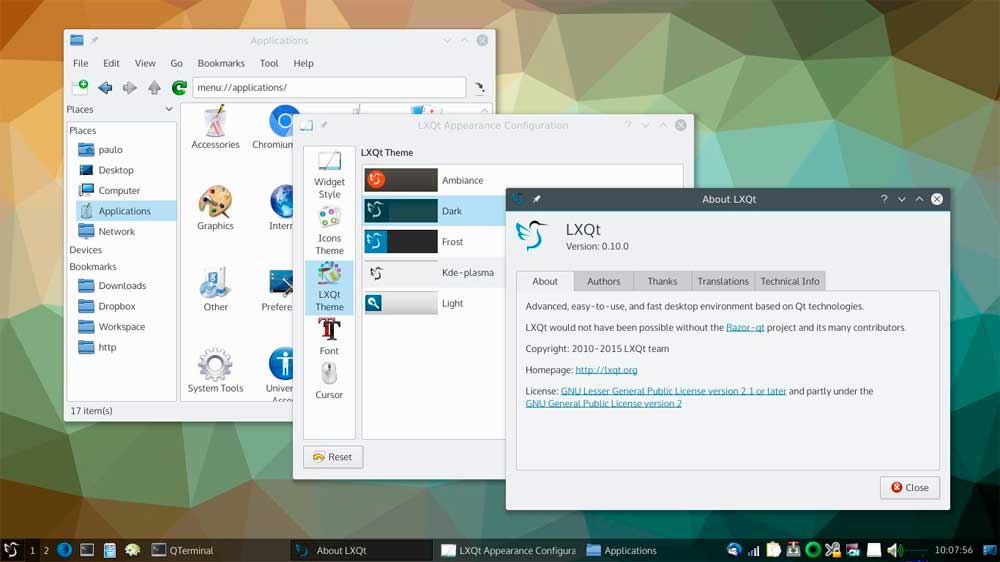 Linux LXQt captura pantalla
