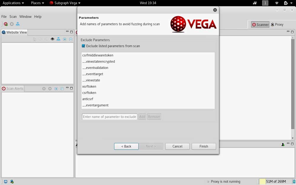 Vega scan parameters