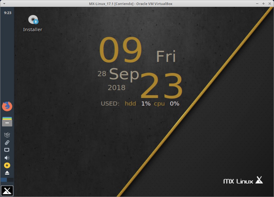MX-Linux 17.1: Imagen de inicio - Escritorio predeterminado
