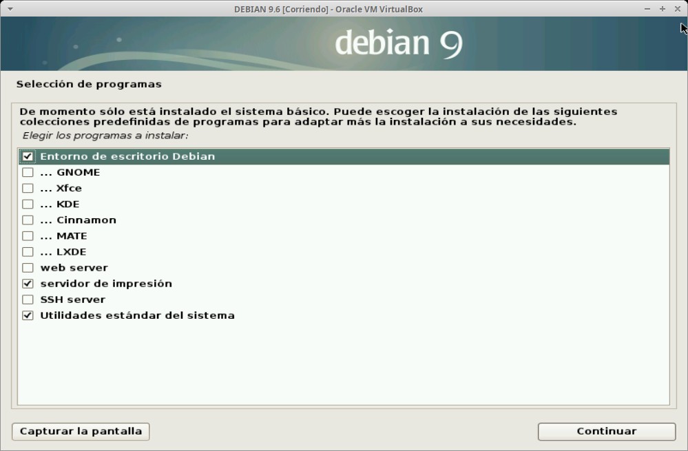 Paso 23 - Instalación de DEBIAN GNU/Linux 9.6