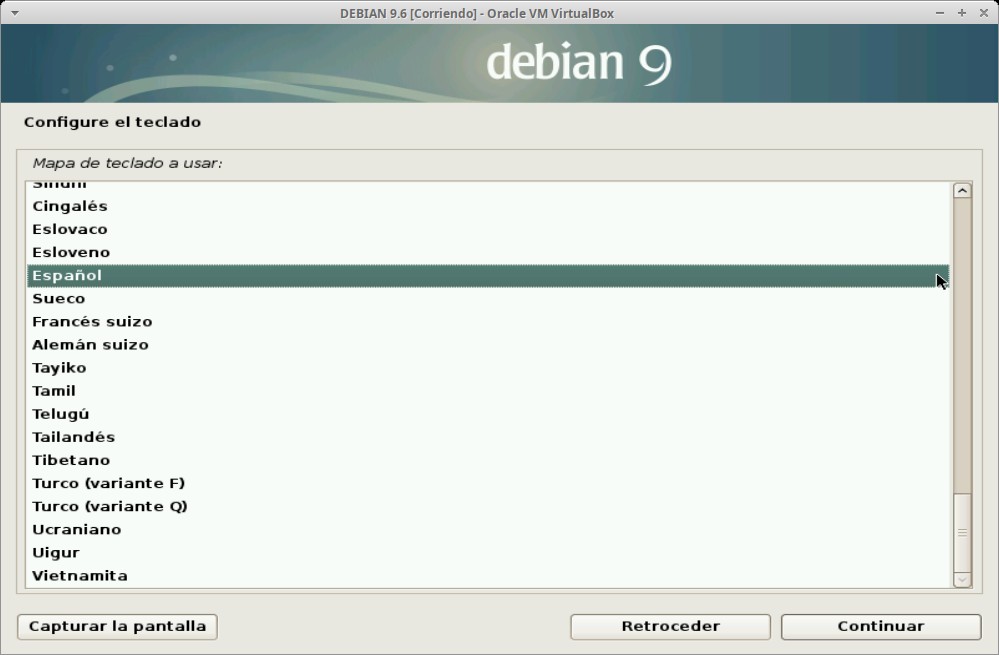 Paso 5 - Instalación de DEBIAN GNU/Linux 9.6