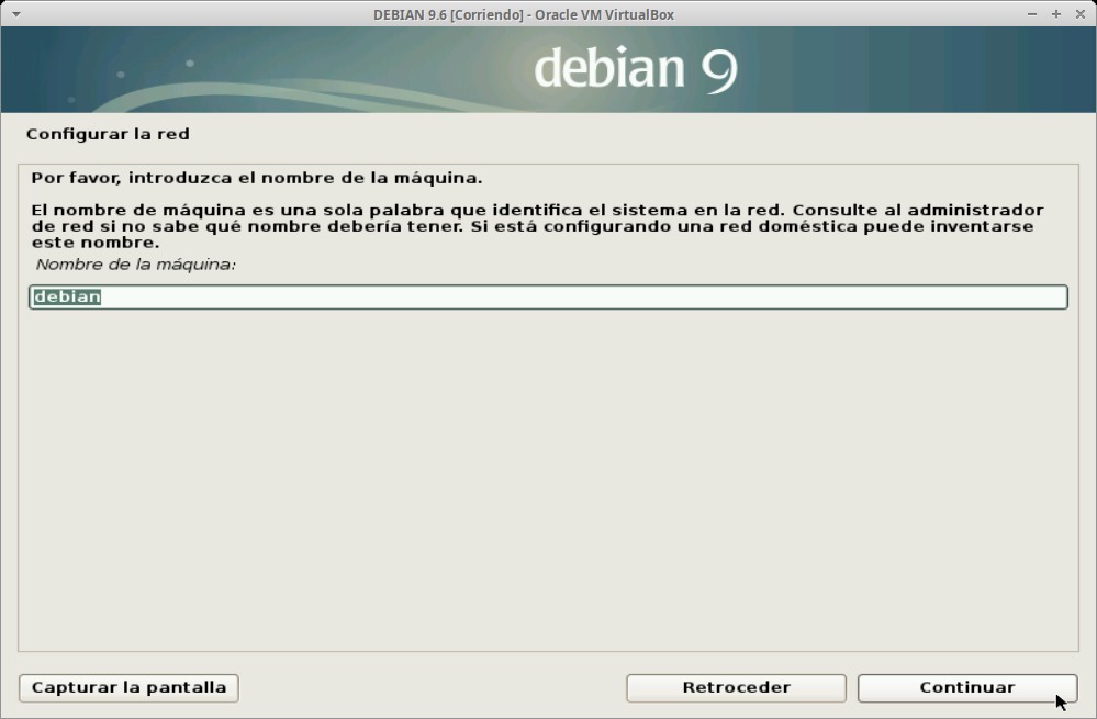 Paso 6 - Instalación de DEBIAN GNU/Linux 9.6
