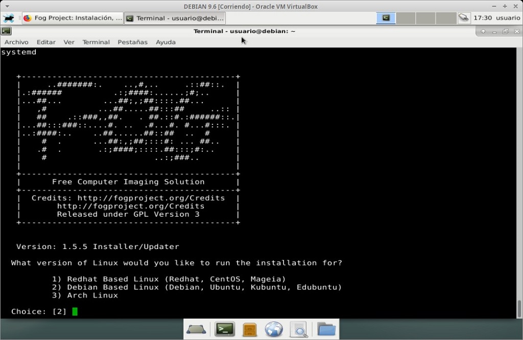 Fog Project: Instalación en MV Debian 9.6 - Paso 10