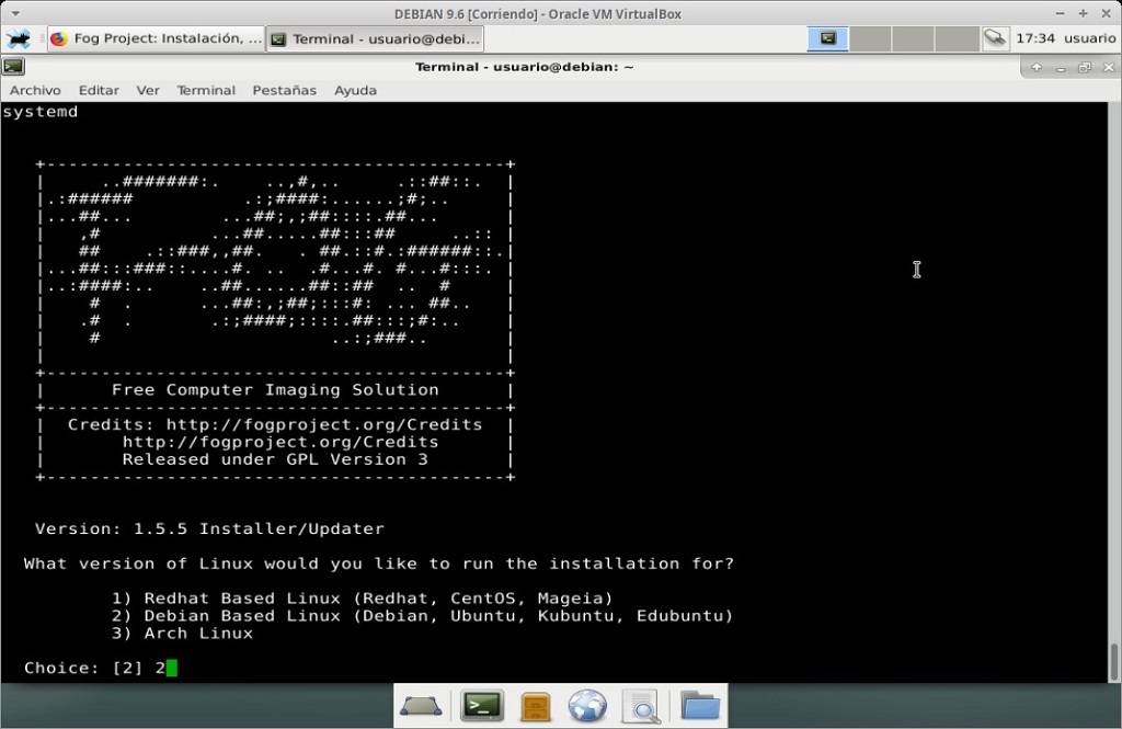 Fog Project: Instalación en MV Debian 9.6 - Paso 11