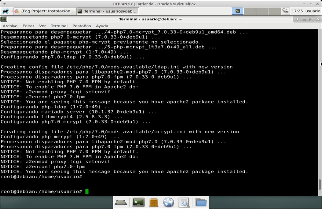 Fog Project: Instalación en MV Debian 9.6 - Paso 05