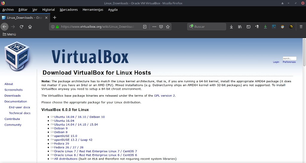 Virtualbox 6.0: Instalación