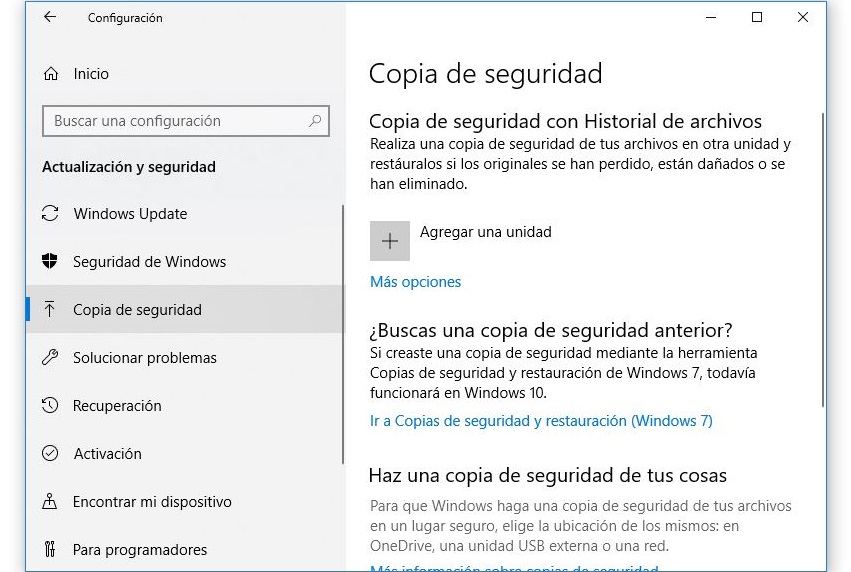 crear copia de seguridad windows 10