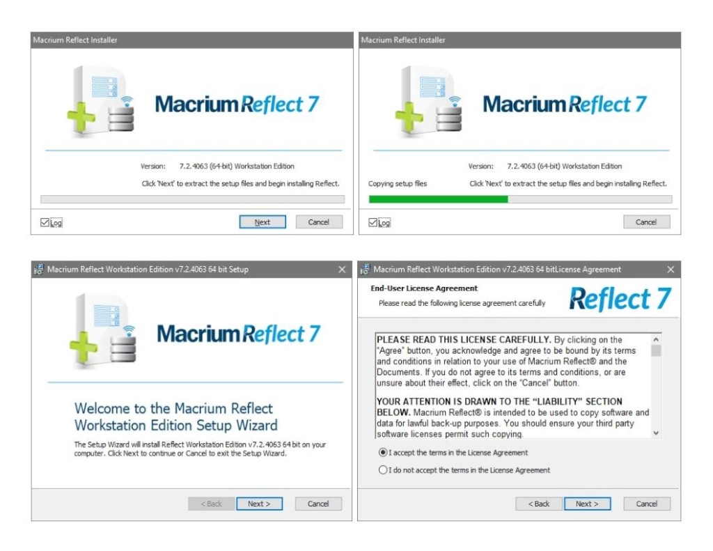 instaling Macrium Reflect Workstation 8.1.7638 + Server