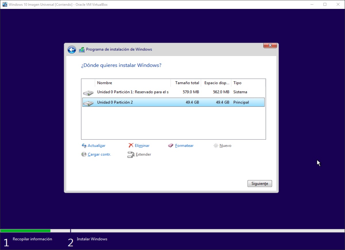 Windows 10: Instalación paso 3